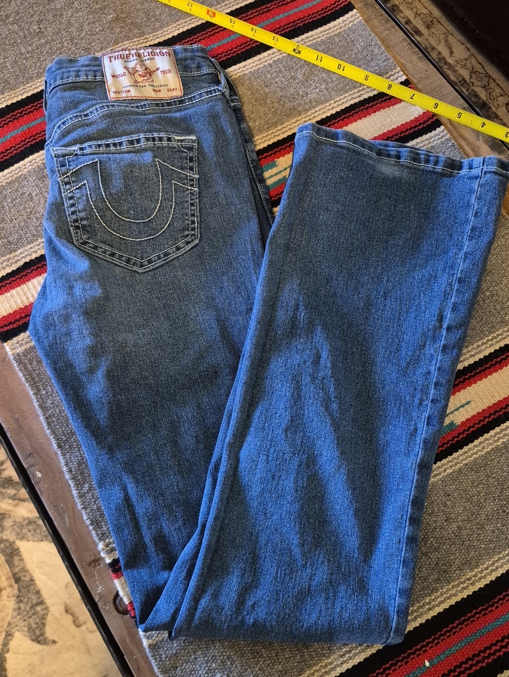 True Religion Mid Rise "Becca" Blue Denim Bootcut.sz. 26"×32" 9"Rise.(#3018D)